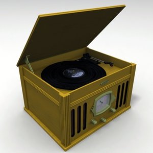 3d model antique record player
