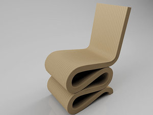 frank gehry wiggle chair 3d model