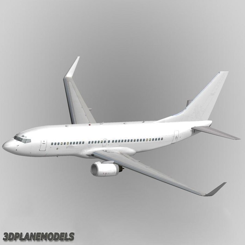 b737-700 generic white 737 3d max