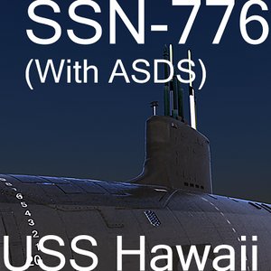 uss hawaii attack submarine 3d model