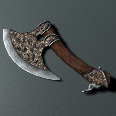 3d low-poly axe model