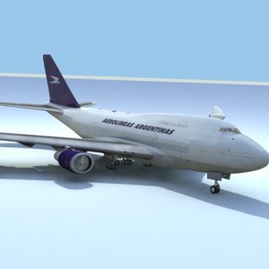 747-sp-aerolineas argentina 3d model