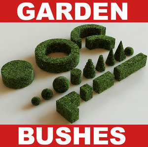 garden bushes 3d max