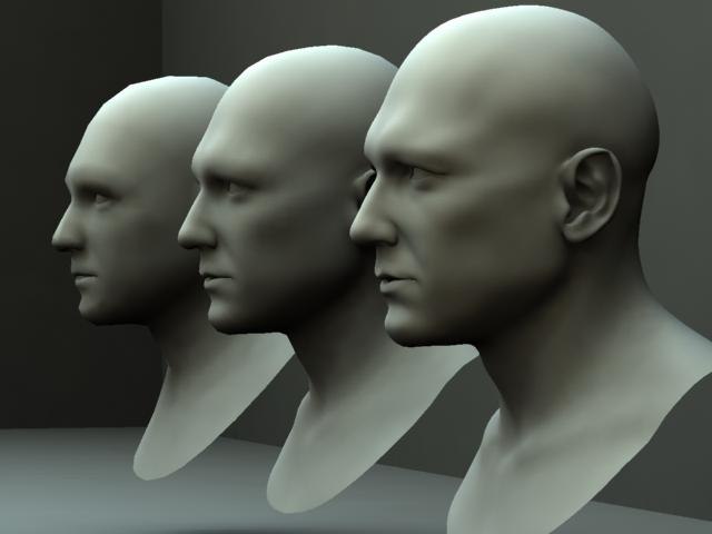 male head bust 3d model