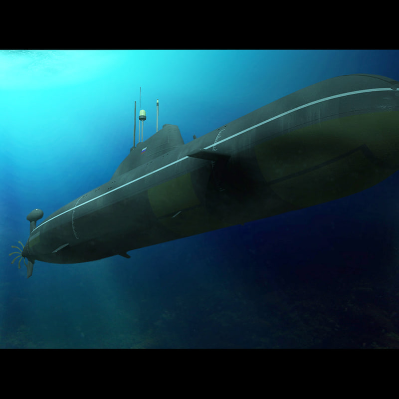 3d soviet akula class attack submarine