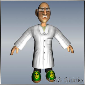 3dsmax scientist character cartoon