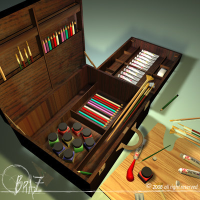 artist suitcase 3d 3ds