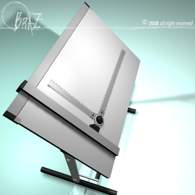 drafting table 3d model