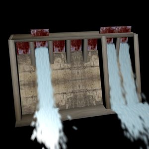 dam water animate 3d model