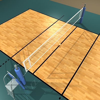 3dsmax volleyball court ball arena
