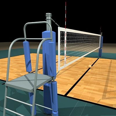3dsmax volleyball court ball arena