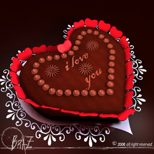 3d valentine chocolate cake