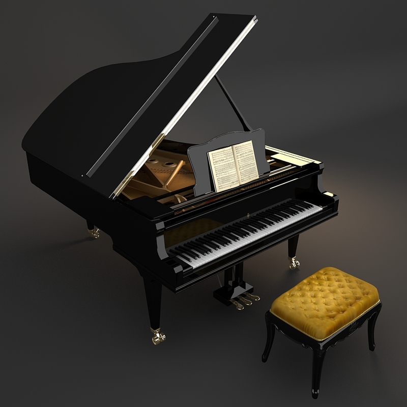 grand piano 3d max