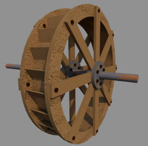 3d model water wheel