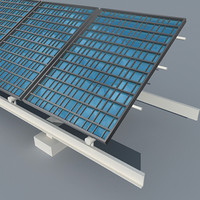 3d roof solar panels model