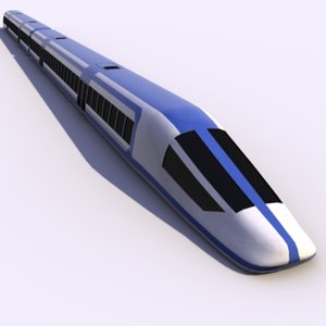 blender futuristic train passenger