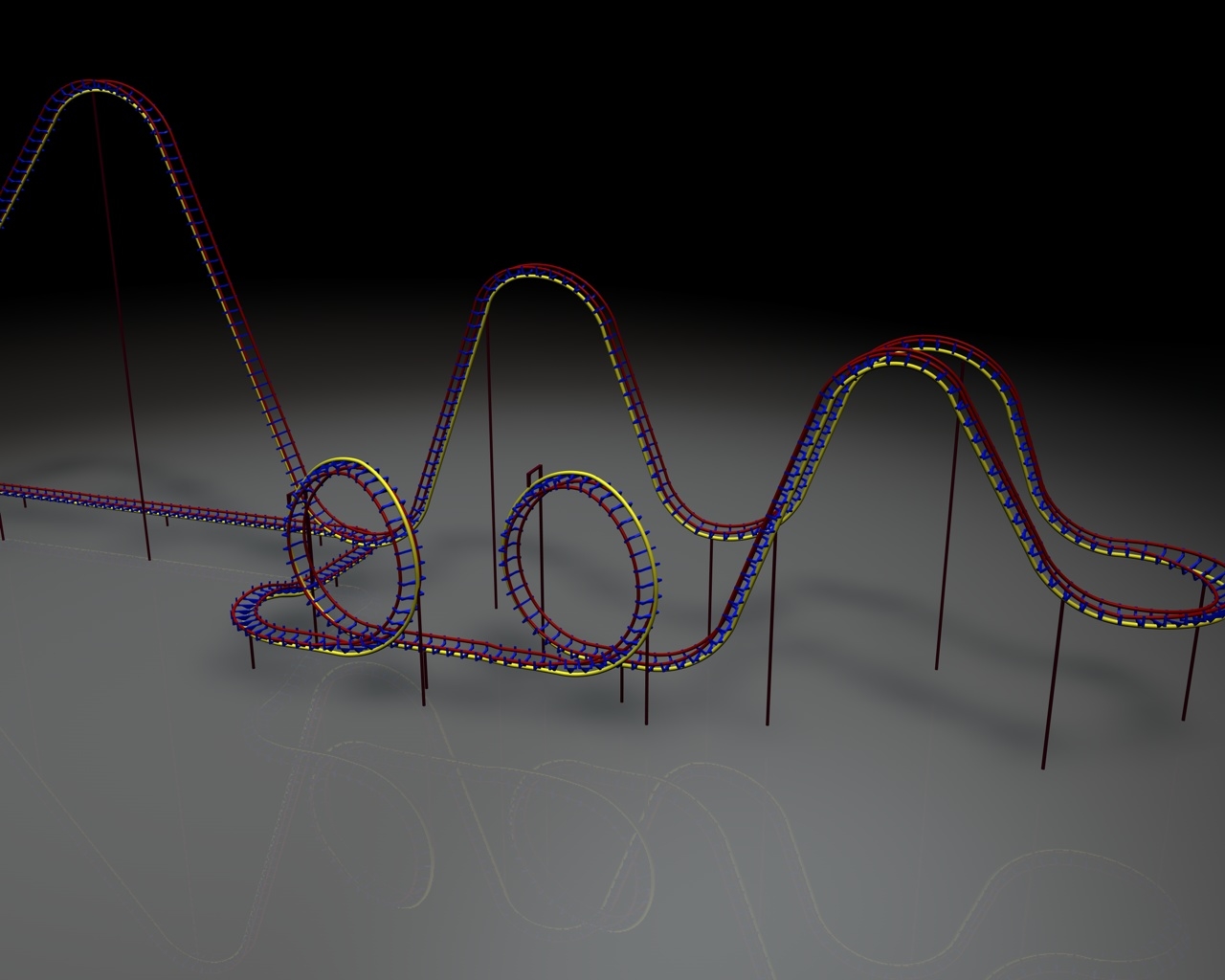 free roller coasters 3d model