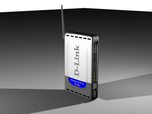 d-link wireless router 3d model