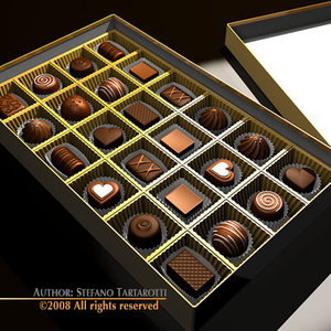 chocolates box 3d c4d