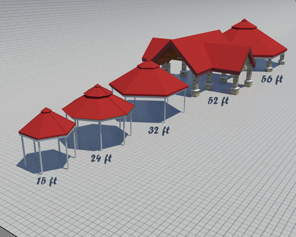 gazebos set 3d model