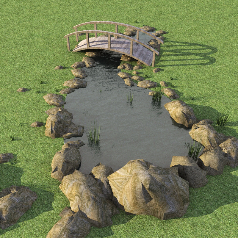 3d pond modelled model