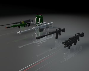 3d weapons m16 rifle machine gun model