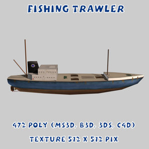 3d fishing trawler model