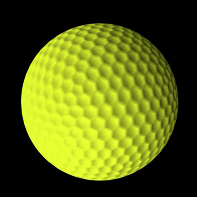 3d yellow golf ball