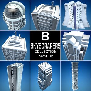 8 skyscrapers c4d