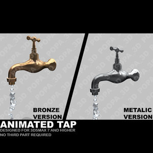 3ds max old tap water animation