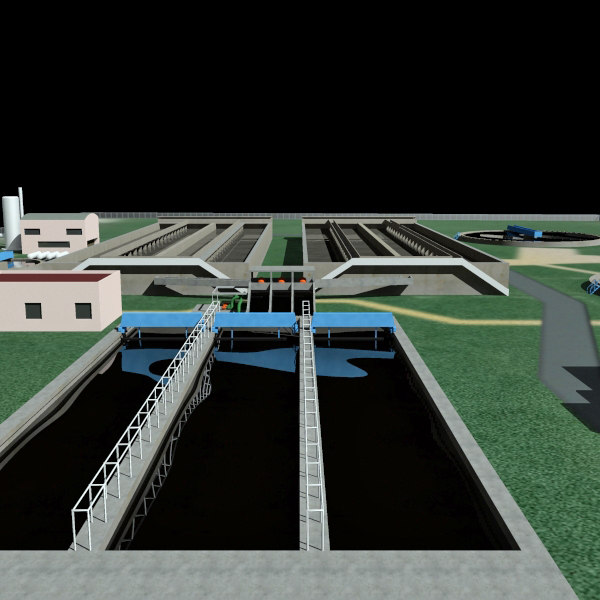 3d Model Industrial Sewage Treatment Plant