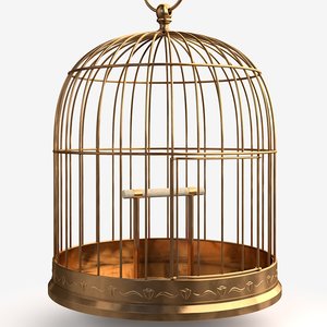 antique birdcage cage 3d model