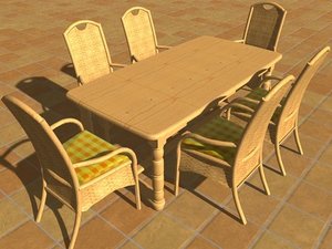 free dining table 3d model