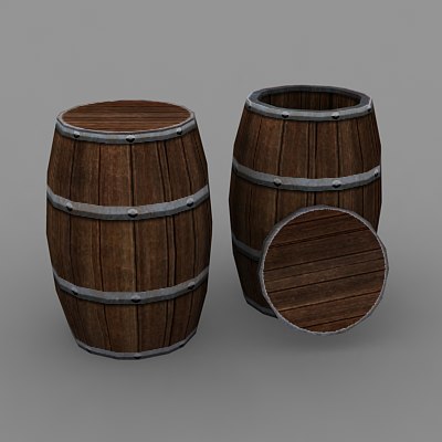 3d model barrel rpg