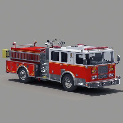 trucks commercial pumper 3d model