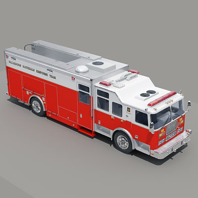 trucks commercial pumper 3d model