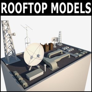 3ds max rooftop buildings modeled