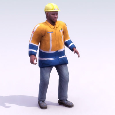 construction worker figure 3ds