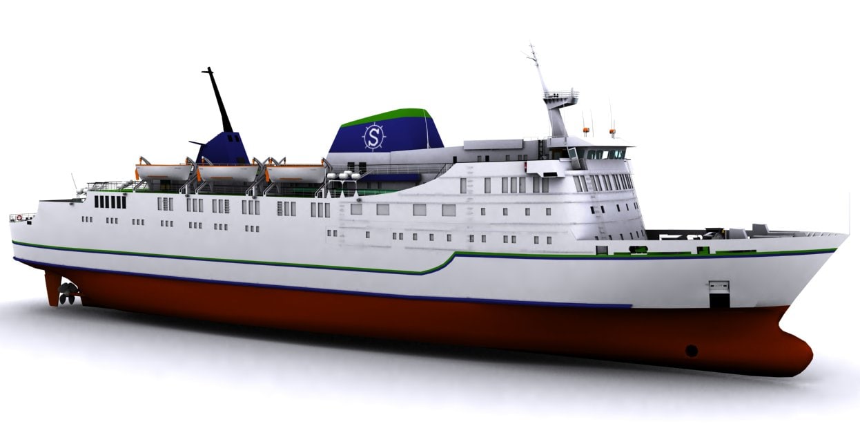 roro ferry 3d model
