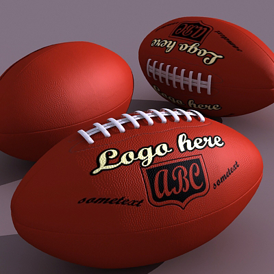 american football ball 3d model