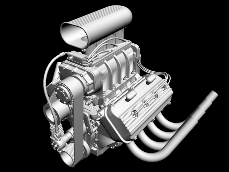 Early Hemi V8 Blower 3ds