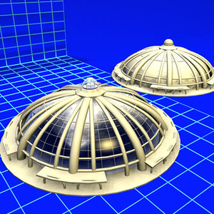 ribbed dome 080407 01 3d model