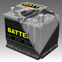 generic car battery interior 3d model