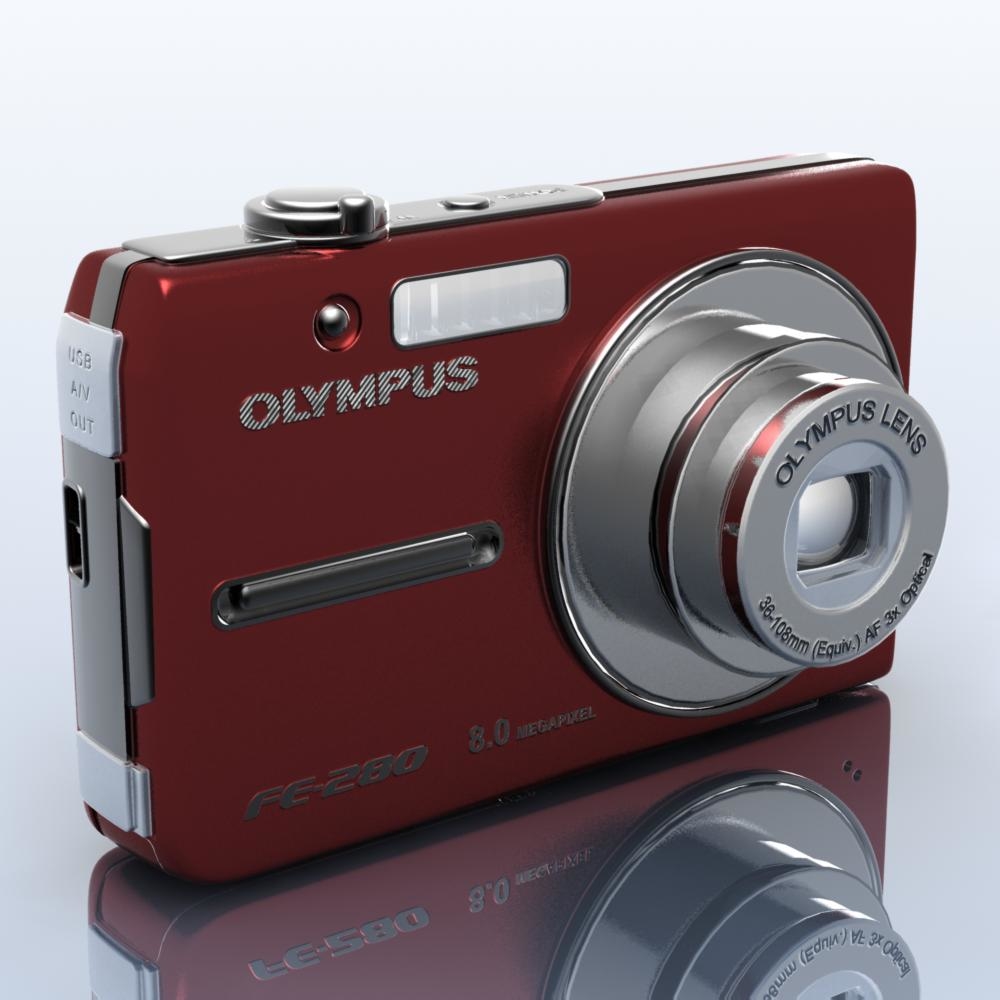 3dsmax olympus fe280 camera