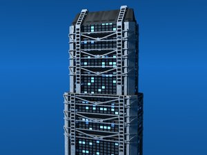 3d model modern office building