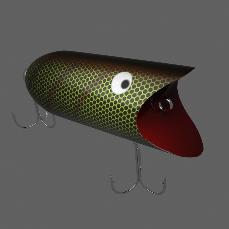 topwater fishing plug 3d model