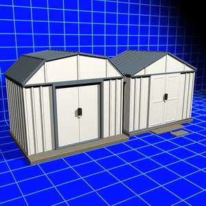 3d metal shed 01 storage model