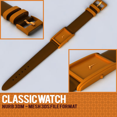 3d model classic watch