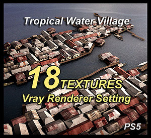 3d water village model