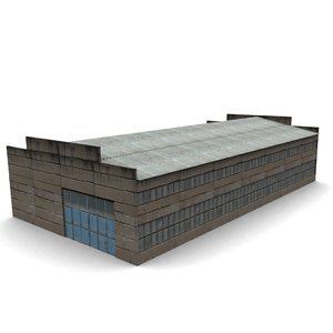 3d model factory departments low-poly